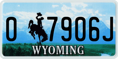 WY license plate 07906J