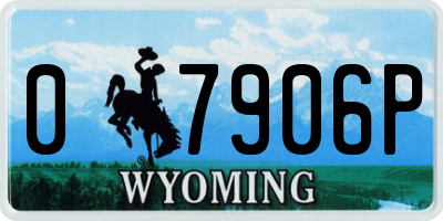 WY license plate 07906P
