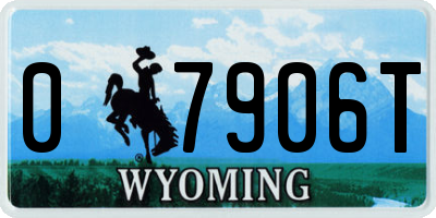 WY license plate 07906T