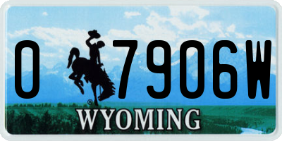 WY license plate 07906W