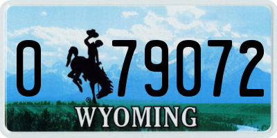 WY license plate 079072