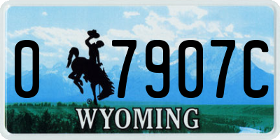 WY license plate 07907C