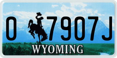 WY license plate 07907J