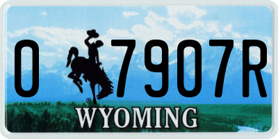 WY license plate 07907R