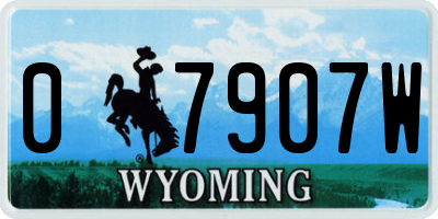 WY license plate 07907W