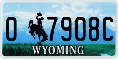 WY license plate 07908C
