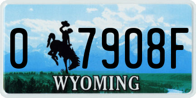 WY license plate 07908F