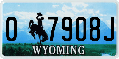 WY license plate 07908J