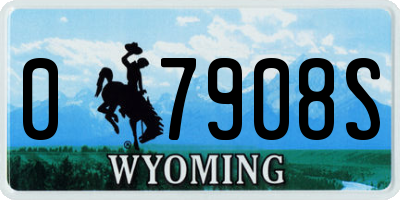 WY license plate 07908S