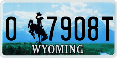 WY license plate 07908T