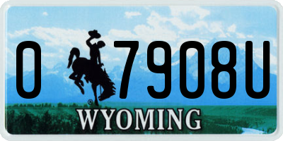 WY license plate 07908U