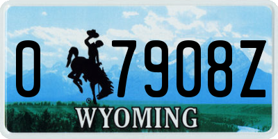 WY license plate 07908Z