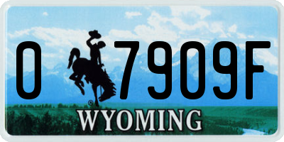 WY license plate 07909F