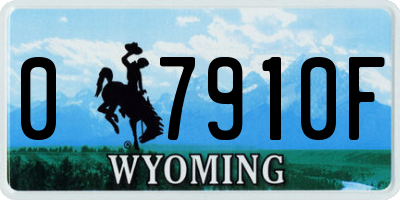 WY license plate 07910F