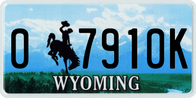 WY license plate 07910K
