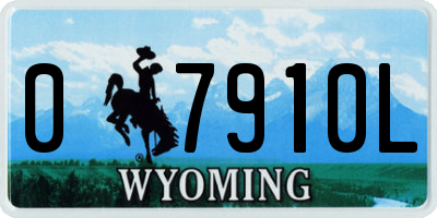 WY license plate 07910L