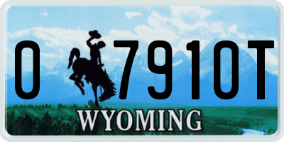 WY license plate 07910T