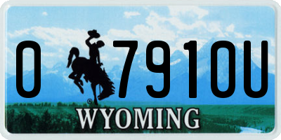 WY license plate 07910U