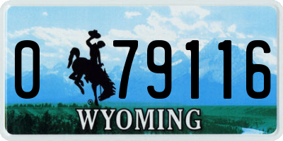 WY license plate 079116