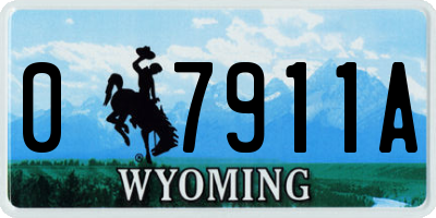 WY license plate 07911A