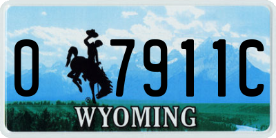 WY license plate 07911C