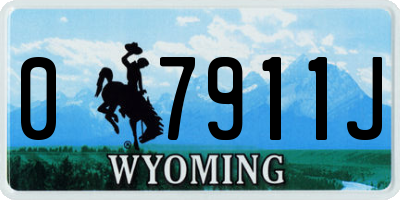 WY license plate 07911J