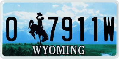 WY license plate 07911W