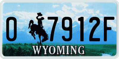 WY license plate 07912F