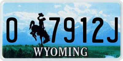 WY license plate 07912J