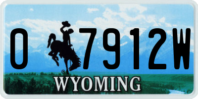 WY license plate 07912W