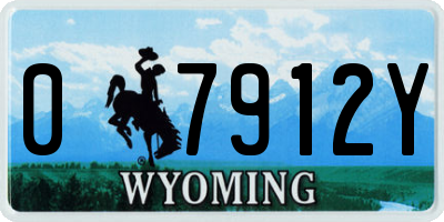 WY license plate 07912Y