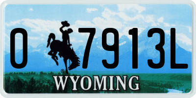 WY license plate 07913L