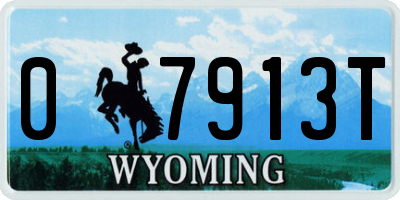 WY license plate 07913T
