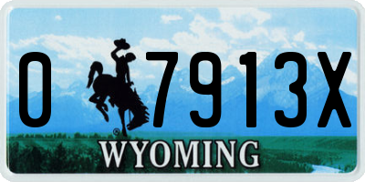 WY license plate 07913X