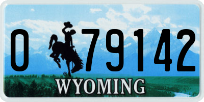 WY license plate 079142