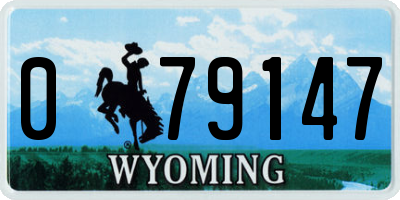 WY license plate 079147
