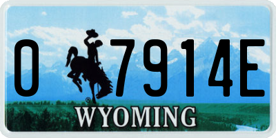 WY license plate 07914E