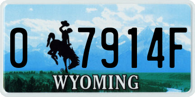 WY license plate 07914F