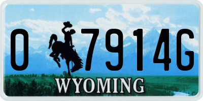 WY license plate 07914G