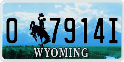 WY license plate 07914I