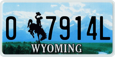 WY license plate 07914L