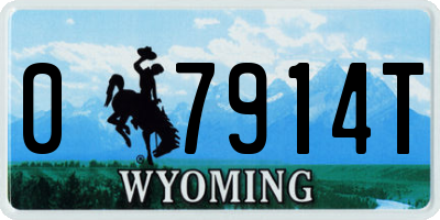 WY license plate 07914T