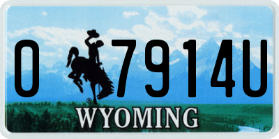 WY license plate 07914U
