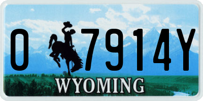 WY license plate 07914Y
