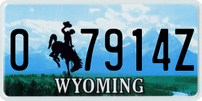 WY license plate 07914Z