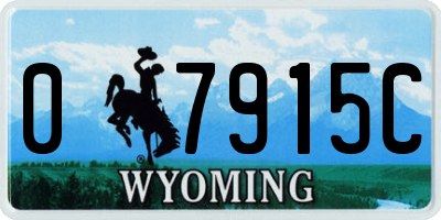 WY license plate 07915C