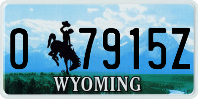 WY license plate 07915Z