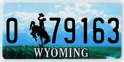 WY license plate 079163
