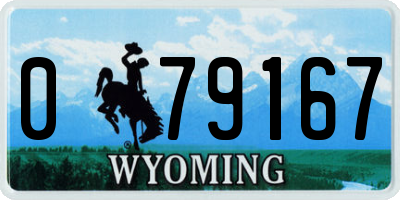 WY license plate 079167