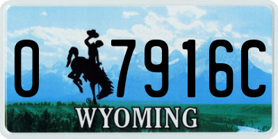WY license plate 07916C
